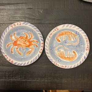 Crab & Shrimp Ceramic Plates